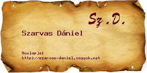 Szarvas Dániel névjegykártya